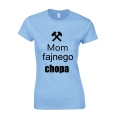 mom fajnego chopa koszulka damska dla par błękitna.png