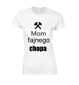 mom fajnego chopa koszulka damska dla par biała.png