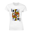 królowa karta koszulka damska dla par zakochanych biała.png
