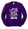 a book a day keeps reality away bluza z nadrukiem fioletowa.png
