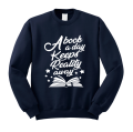 a book a day keeps reality away bluza z nadrukiem granatowa.png
