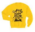 a book a day keeps reality away bluza z nadrukiem żółta.png