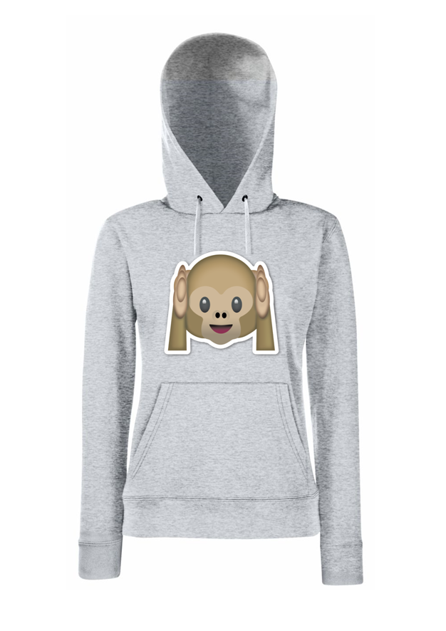 bluza z kapturem damska best FRIENDS forever monkey szara.png