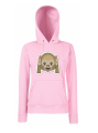 bluza z kapturem damska best FRIENDS forever monkey pudroworóżowa.png