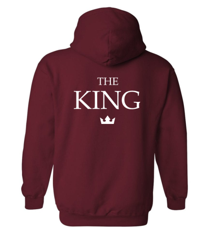 Bluza z kapturem THE KING dla par zakochanych dla niego walentynki