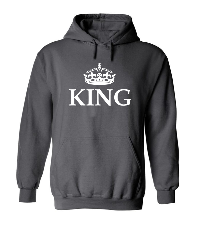 korona KING bluza z kapturem męska dla par zakochanych dla niego ciemnoszara.png