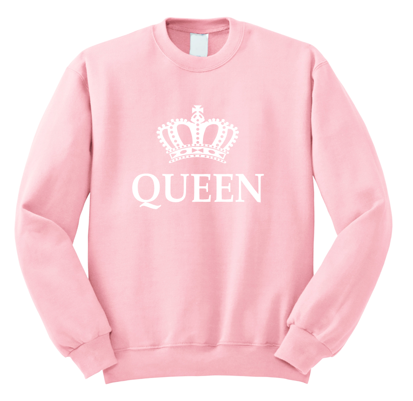 korona QUEEN bluza dla par zakochanych dla niej pudroworóżowa.png