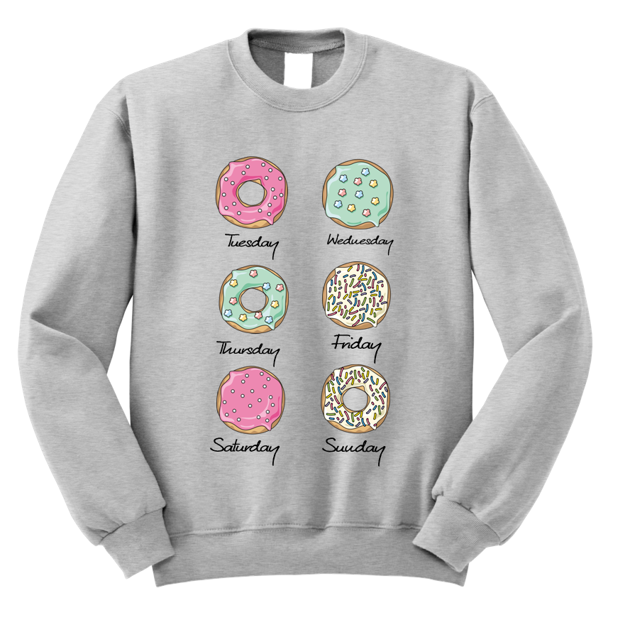 DONUTS pączki bluza z nadrukiem szara.png