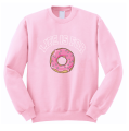 LIFE IS FOR DONUTS bluza z nadrukiem pudroworóżowa.png