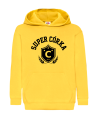 Bluza dziecięca z kapturem SUPER CÓRKA z nadrukiem żółta.png