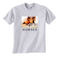 koszulka z nadrukiem HORSES konie szara.png