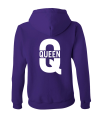 bluza z kapturem damska kangurka QUEEN duże Q dla par zakochanych dla niej walentynki fioletowa.png