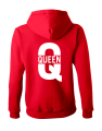 bluza z kapturem damska kangurka QUEEN duże Q dla par zakochanych dla niej walentynki czerwona.png