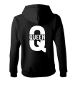 bluza z kapturem damska kangurka QUEEN duże Q dla par zakochanych dla niej walentynki czarna.png