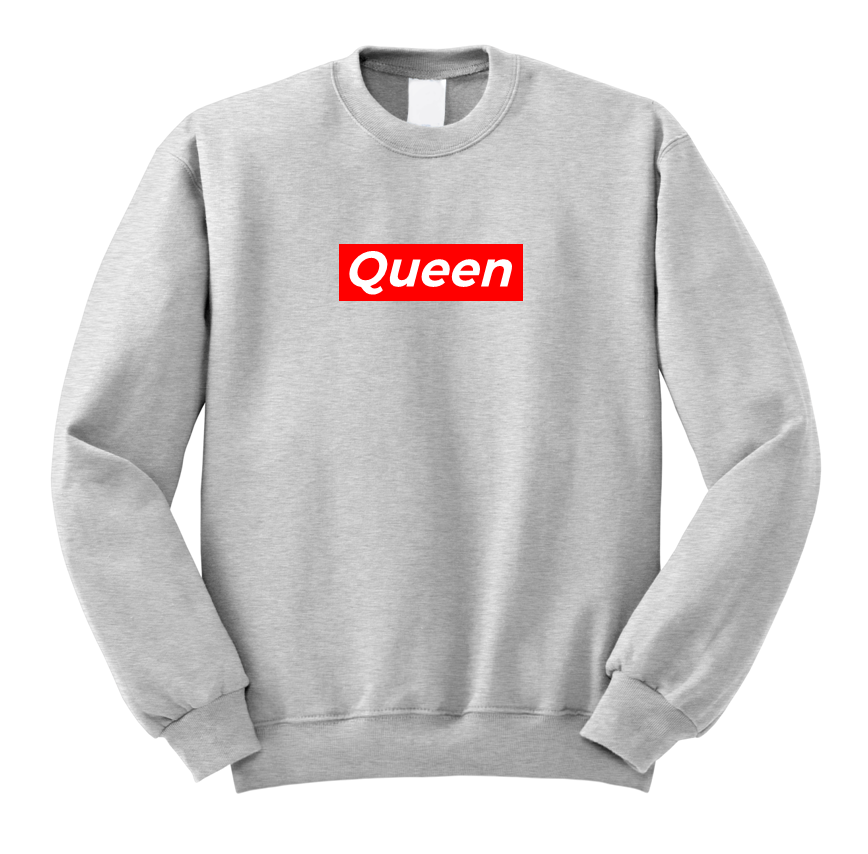 bluza damska QUEEN pasek dla par zakochanych dla niej walentynki szara.png
