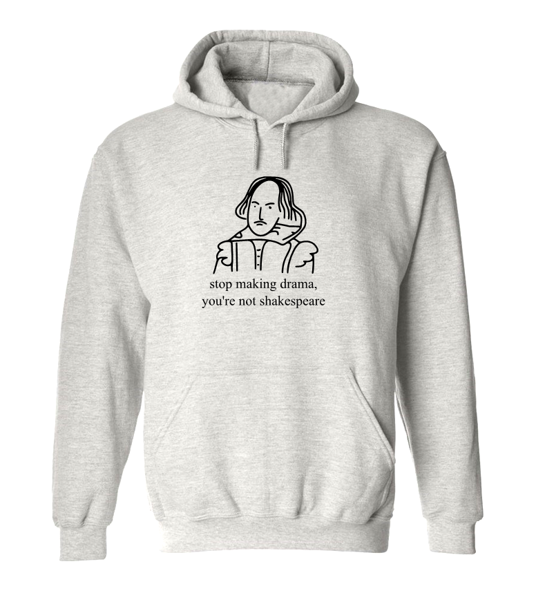 STOP MAKING DRAMA bluza z kapturem szara.png