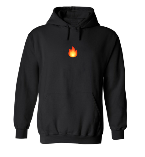 Bluza z kapturem FIRE EMOJI emotka ogień bluza kangurka z nadrukiem