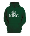 korona KING bluza z kapturem męska dla par zakochanych dla niego butelkowozielona.png