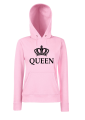 korona QUEEN bluza z kapturem damska dla par zakochanych dla niej pudroworóżowa.png