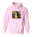 bluza z kapturem MONA LISA lizak fake śmeszne kangurka pudroworóżowa.png