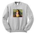 bluza MONA LISA da vinci obraz lizak fake śmeszne szara.png