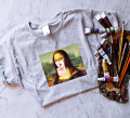 koszulka MONA LISA lizak lollipop fake art szara.png