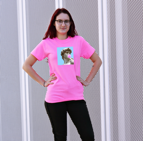 Koszulka DAWID Michał Anioł guma do żucia rzeźba z nadrukiem unisex