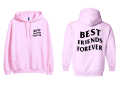 best friends forever hoodie bluza z kapturem BFF dla przyjaciółki przyjaciela z nadrukiem streetwear jasny róż.png