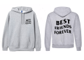 best friends forever hoodie bluza z kapturem BFF dla przyjaciółki przyjaciela z nadrukiem streetwear szara.png