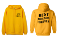 best friends forever hoodie bluza z kapturem BFF dla przyjaciółki przyjaciela z nadrukiem streetwear żółta.png