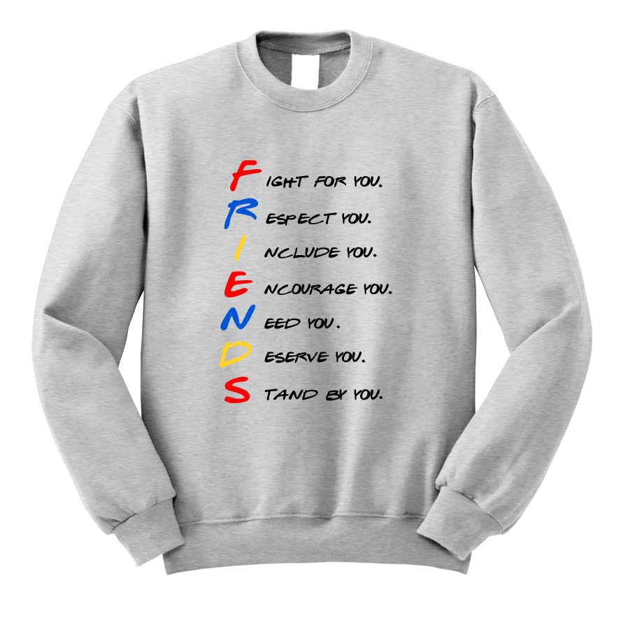 bluza FRIENDS best dla przyjaciela przyjaciółki cytat przyjaźni pomysł na prezent z nadrukiem napisami szara.png
