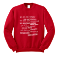 bluza WE ARE JUST BEST FRIENDS dla przyjaciół przyjaciółek śmieszna zabawna z nadrukiem napisami na prezent czerwona.png