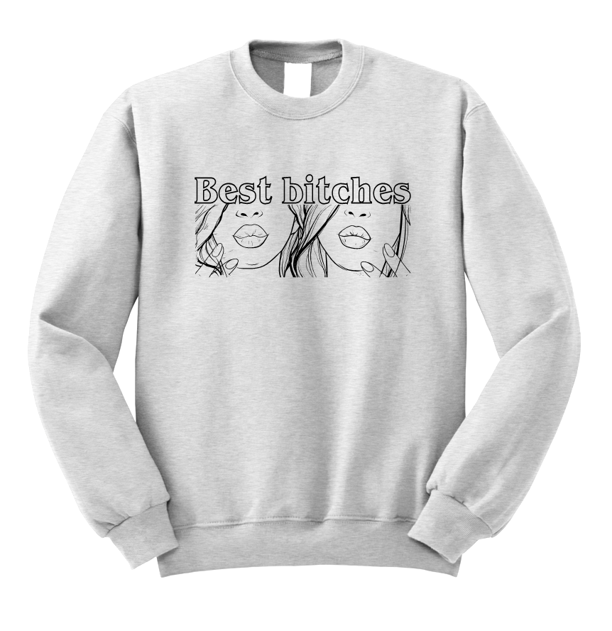 bluza best bitches dla przyjaciółek przyjaciółki bff best friends z nadrukiem szara.png