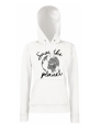 bluza z kapturem damska z nadrukiem save the planet ekologia planeta biała.png