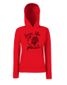 bluza z kapturem damska z nadrukiem save the planet ekologia planeta czerwona.png
