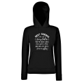 bluza z kapturem damska BEST FRIENDS ARE LIKE FAIRY TALES dla przyjaciół przyjaźni z napisami nadrukiem na prezent kangurka czarny przod.png