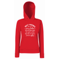 bluza z kapturem damska BEST FRIENDS ARE LIKE FAIRY TALES dla przyjaciół przyjaźni z napisami nadrukiem na prezent kangurka czerwony przod.png