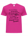koszulka WE ARE JUST BEST FRIENDS dla przyjaciół przyjaciółek śmieszna zabawna z nadrukiem napisami na prezent fuksja przod.png