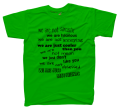 koszulka WE ARE JUST BEST FRIENDS dla przyjaciół przyjaciółek śmieszna zabawna z nadrukiem napisami na prezent zielony przod.png