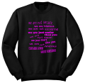 bluza WE ARE JUST BEST FRIENDS dla przyjaciół przyjaciółek śmieszna zabawna z nadrukiem napisami na prezent czarny przod.png