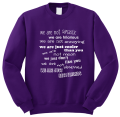 bluza WE ARE JUST BEST FRIENDS dla przyjaciół przyjaciółek śmieszna zabawna z nadrukiem napisami na prezent fiolet przod.png