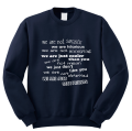 bluza WE ARE JUST BEST FRIENDS dla przyjaciół przyjaciółek śmieszna zabawna z nadrukiem napisami na prezent granat przod.png