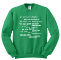 bluza WE ARE JUST BEST FRIENDS dla przyjaciół przyjaciółek śmieszna zabawna z nadrukiem napisami na prezent zielony przod.png