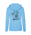 bluza z kapturem damska SAVE THE PLANET ekologia planeta środowisko z nadrukiem sky tyl.png