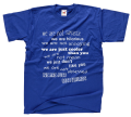 koszulka WE ARE JUST BEST FRIENDS dla przyjaciół przyjaciółek śmieszna zabawna z nadrukiem napisami na prezent royal przod.png