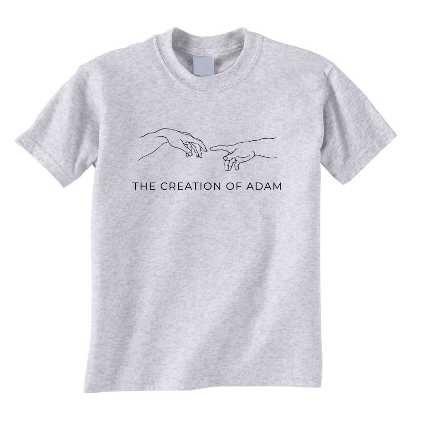 KOSZULKA CREATION OF ADAM STWORZENIE ADAMA MICHAŁ ANIOŁ AESTETHIC LINE ART MINIMALISTYCZNE LINIOWY RYSUNEK SZTUKA ART biała.png