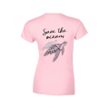 koszulka damska SAVE THE PLANET ekologia planeta środowisko z nadrukiem pudrowy tyl.png