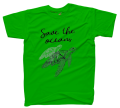 koszulka damska z nadrukiem SAVE THE OCEANS ekologia żółw ocean planeta zielony przod.png