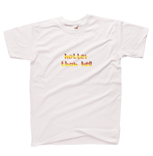 Koszulka HOTTER THAN HELL z nadrukiem ogień płomień fire unisex