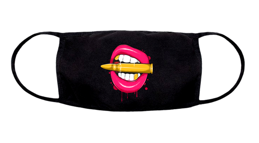 czarna maseczka higieniczna z nadrukiem USTA SEXY GUN.png
